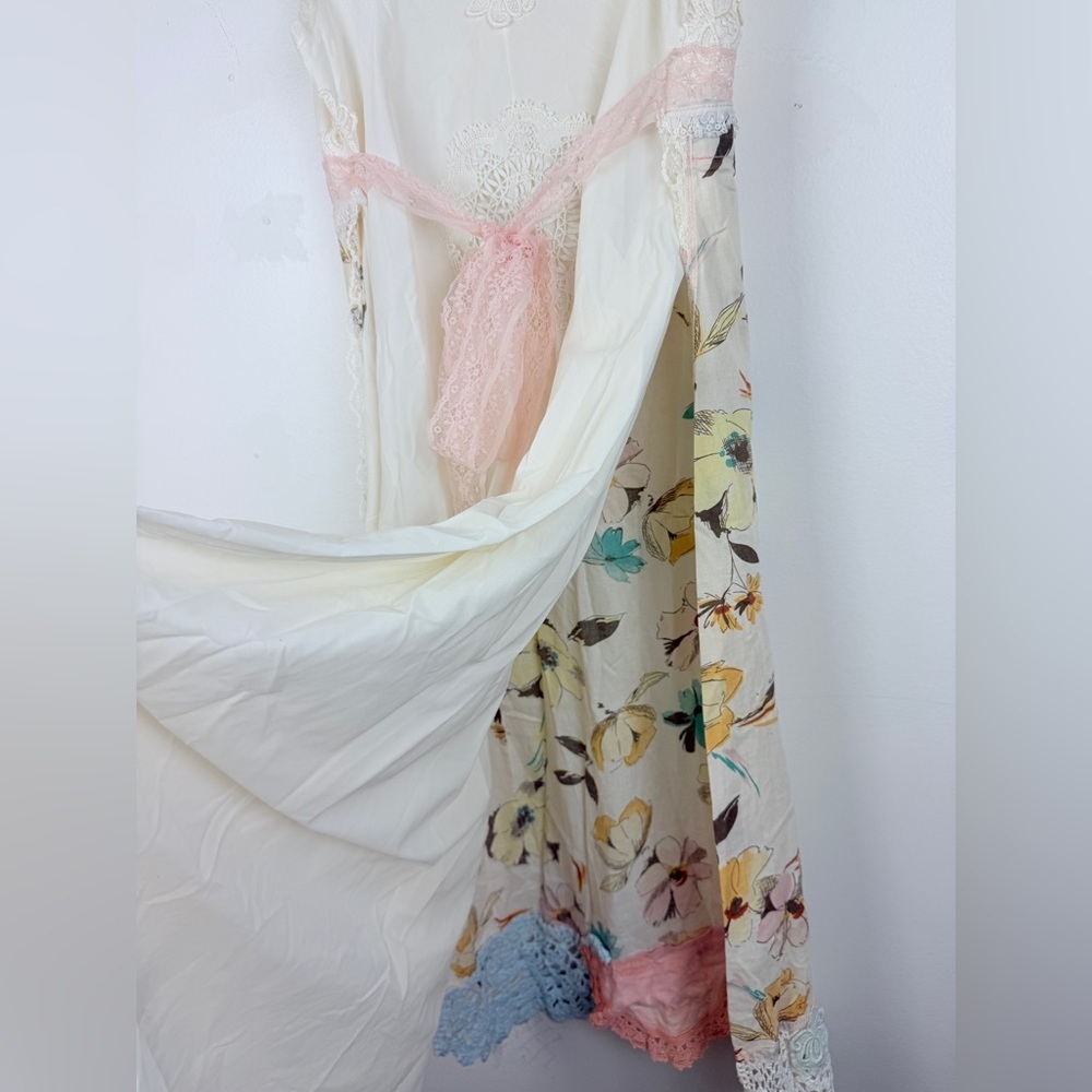 Vintage-Inspired Boho Lace Floral Dress Cottagecore Fairy Prairie Adjustable - Picture 5 of 5